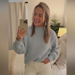 GAP Soft Blue Women's Turtleneck Sweater